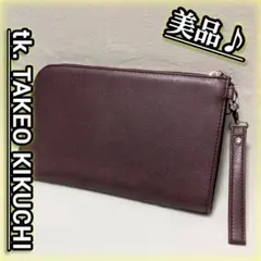 tk.TAKEO KIKUCHI L字ファスナー クラッチバッグ ボルドー