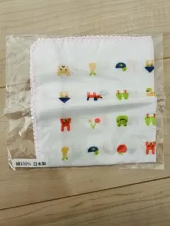 綿100% 日本製 ガーゼハンカチ 動物柄