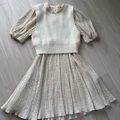 COCO DEAL アイボリー 半袖チュニック　ベスト付き