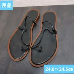 良品　MAURO de BARI ブラックトングサンダル 　24.0～24.5㎝のサムネイル