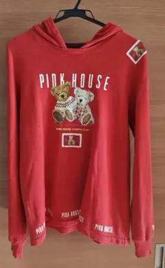 PINK HOUSE 赤 フード付きパーカー