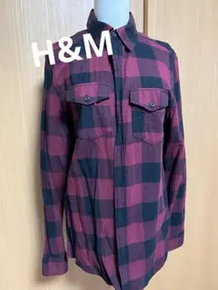❤️H&M❤️メンズ赤チェックシャツS