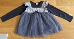 petit main フラワープリント ワンピース 120