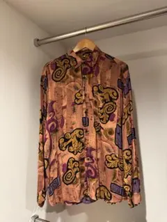 古着　総柄シャツ　柄シャツ　ヴィンテージ