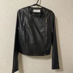 黒 レザー風 ライダースジャケット　Mサイズ