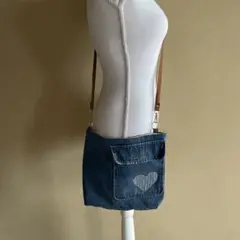 ハンドメイド　デニムリメイク　ショルダーバッグ