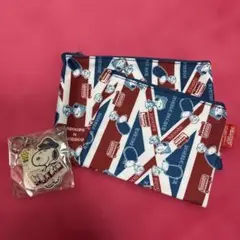 スヌーピー ポーチ2個セットとキーホルダー