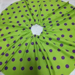 サーキュラースカート 緑色 水玉模様57cm
