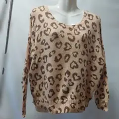 INGNI ヒョウ柄ニットセーター 長袖 ベージュ