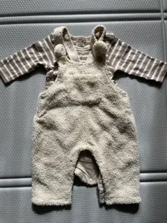 プティマイン　長袖ロンパース　サロペット セット　70