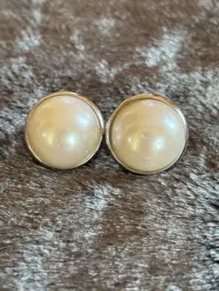 パール クリップ式イヤリング