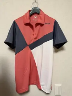新品未使用　スリクソン　ポロシャツ　L SRIXON スリクソン 半袖ポロシャツ 総柄 ブルー系 L ゴルフウェア