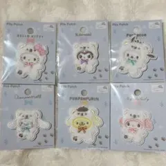 セリア サンリオ パイルワッペンシール　 6種類コンプリートセット