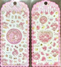 【海外正規品】サンリオ　マイメロディ　2枚セット　ぷっくりシール　ジュエルシール