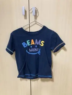 BEAMS mini 半袖Tシャツ ネイビー カラフルロゴ キッズ　100cm