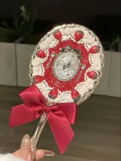 【新品】フラワーノーズ　ストロベリーキューピッド　コレクションハンドミラー