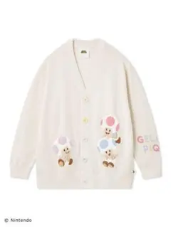 M-L ジェラートピケ キノピオジャガードカーディガン