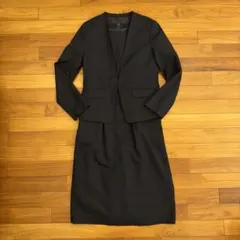 【9号】ジャケット　ワンピース　フォーマルセット　ネイビー　ママスーツ