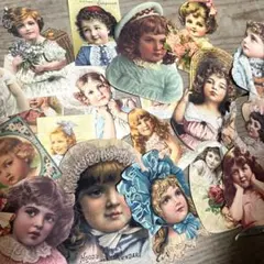 ヴィクトリアガール　ジャンクジャーナル　ダイカット　コラージュ素材