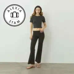 alexia stamターンアップウエストパンツ BLACK 新品S size - メルカリ