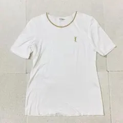 A-123. Yves Saint Laurent ロゴ刺繍 半袖Tシャツのサムネイル
