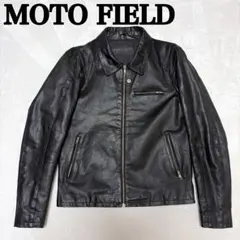 MOTO FIELD ゴートレザー シングルライダース 襟付き ブラック