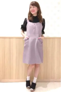 【美品】MAJESTIC LEGON バックリボン ジャンスカ S ラベンダー