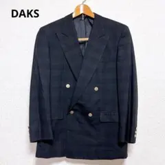 ダックス DAKS ジャケット ブレザー ダブル チェック 金ボタン 背抜きのサムネイル