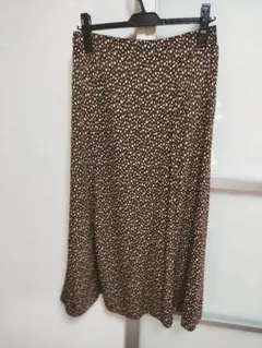 試着のみ レオパード柄 ロングスカート L ブラウン