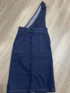 ZARA ネイビー デニム オーバーオールスカート XS