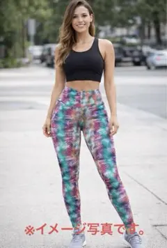 【新品】ハイウエスト カラフル レギンス L ストレッチ 美脚