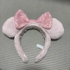 ディズニー ミニーマウス カチューシャ 薄ピンク ファー
