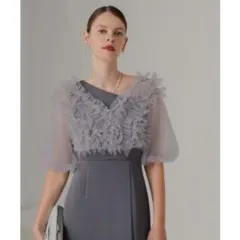 【タグ付き】LEJA 4wayチュールフリルボレロアシンメトリーIラインドレス