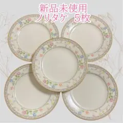 【新品未使用】Noritake FINALE プレート 5枚 花柄 金彩箱付き