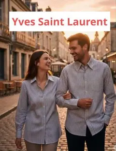 Yves Saint Laurent ストライプ 長袖シャツ