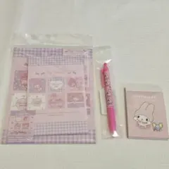 マイメロ サンリオ 便箋 メモ帳 ボールペン まとめ 文房具 雑貨 セット
