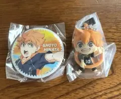 ハイキュー　 ラメグリッター缶バッジ&フィギュアマスコット 日向　翔陽
