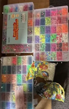 アイロンビーズ セット 多色 3箱 + ビーズ袋
