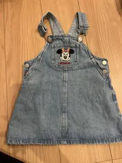 petit main ミニーマウス デニムサロペット