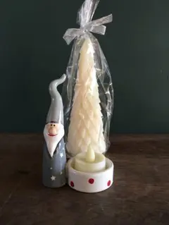 クリスマスキャンドルセット サンタとツリー型