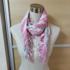 ピンクとグレーのストライプストール