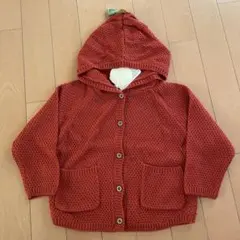 テータテート りんご ニットカーディガン ニット フード 90