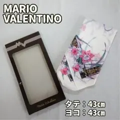 マリオバレンチノ レディース ハンカチ 花柄 白 綿 ロゴ入 箱付き【ウ329】のサムネイル