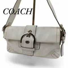 良品 コーチ ワンショルダーバッグ ソーホー レザー ホワイト