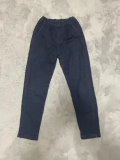 デニム風ダークブルーロングパンツ