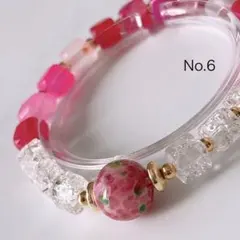 No.7 【とんぼ玉 瑪瑙 水晶】天然石パワーストーンブレスレット