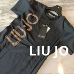 h160 リュージョー　ロゴTシャツ　ブラック　ラインストーン　半袖カットソーのサムネイル