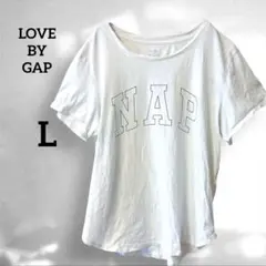 LOVE BY GAP 【L】ロゴTシャツ ホワイト 半袖 GAP 海外古着
