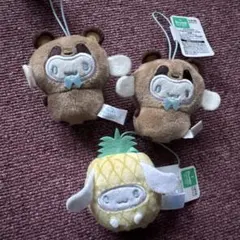 サンリオキャラクターズ　着ぐるみマスコット　ポムポムプリン　たぬき　パイン