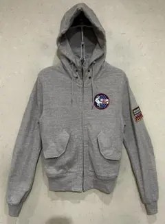 ＊ヒステックグラマー HYSガール ワッペン スウェット ジップパーカー S